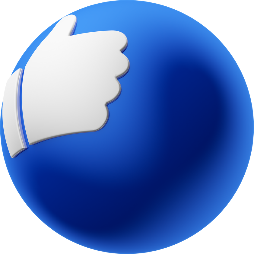 Like ball blue 3d render illustration