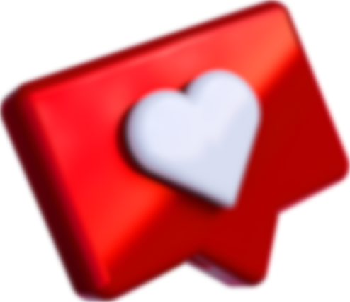 notification love icon 3d