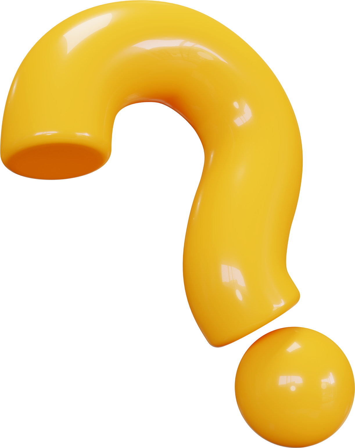3d yellow question mark